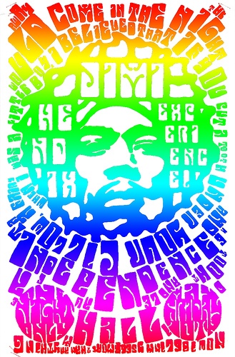 Jimi Hendrix Psychedelic Colors Poster